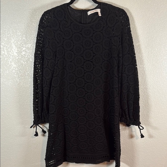 See By Chloe Black Crochet Lace Circles Boho Mini Dress Size 40(US 8) - Picture 1 of 9